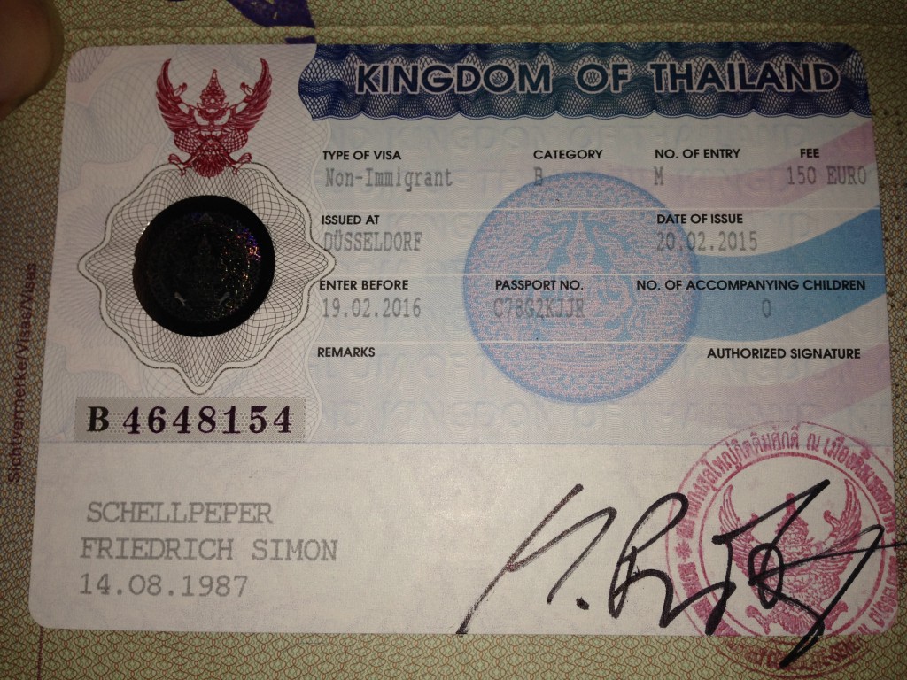 Mein Business-Visum für das Königreich Thailand 